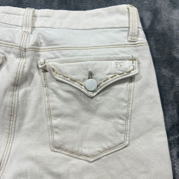 JOE'S Jeans Women's 24 White Socialite Kicker Flip Pockets Cropped Denim Pants - Picture 7 of 13